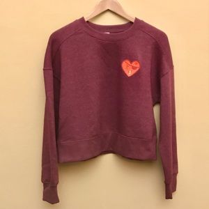 NEW Cropped Crew Sweatshirt With ❤️Patch